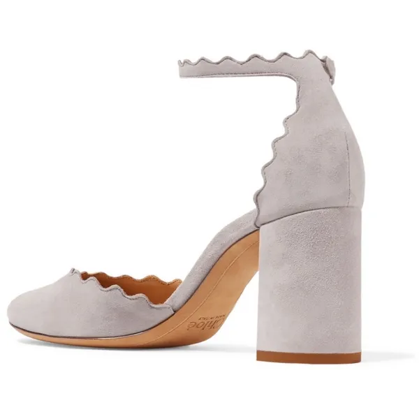 Chloe Lauren Scallop Ankle Strap D’ Orsay Pumps - Image 2
