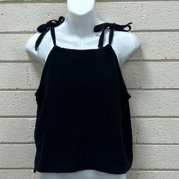 Madewell Tempo Tie Shoulder Black Tank size M - Image 5
