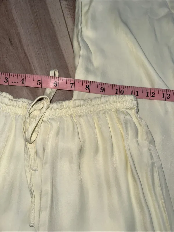Zara light yellow flowy straight leg pants size XS - Image 6
