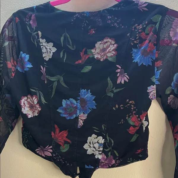 NWT AFRM X Revolve Macie Floral Mesh Cutout Corset Top size Small - Image 8