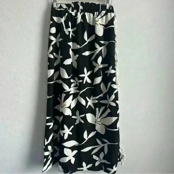 Luukse Tropical Hawaiian Maxi Open Side Tassels Skirt Size‎ Large - Image 3