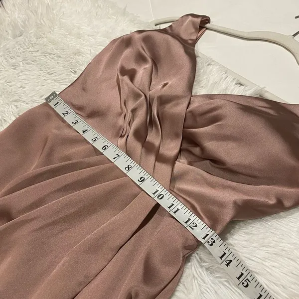 Revelry Blair Satin Gown Bridesmaid Dress in Rose Quartz Size 4 - Image 7