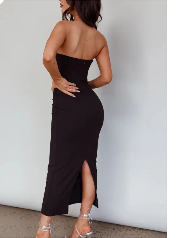 NWT Selfie Leslie First Date midi dress extra large black - Image 2