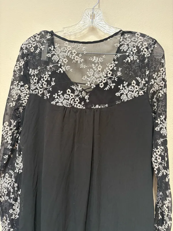 Maurices Whimsigoth Black Lace Tunic Dress L Witchy Boho Romantic - Image 8
