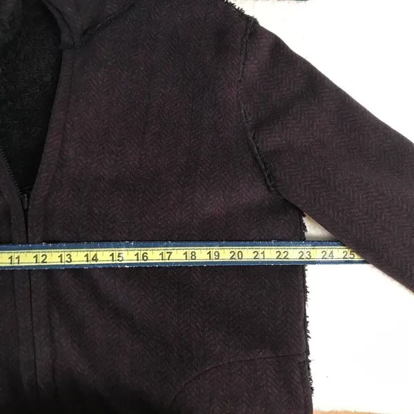Boutique Fleece Winter Warm Hoodie Coat Jacket Purple Large - Image 7