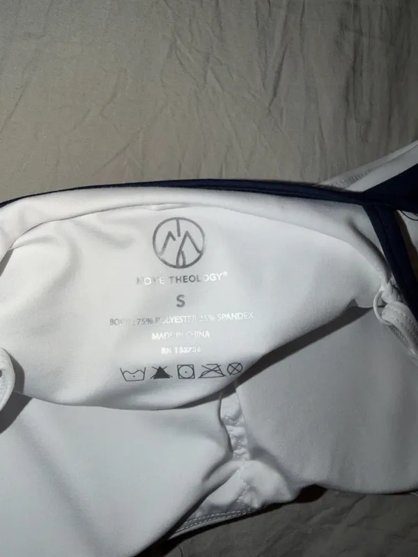 Women’s Navy and White Sports Bra - Image 3