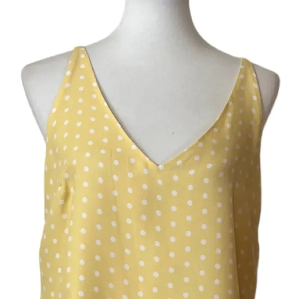 A New Day Target Top Tank Adjustable Straps Butter Yellow Polka Dot Size Medium - Image 5