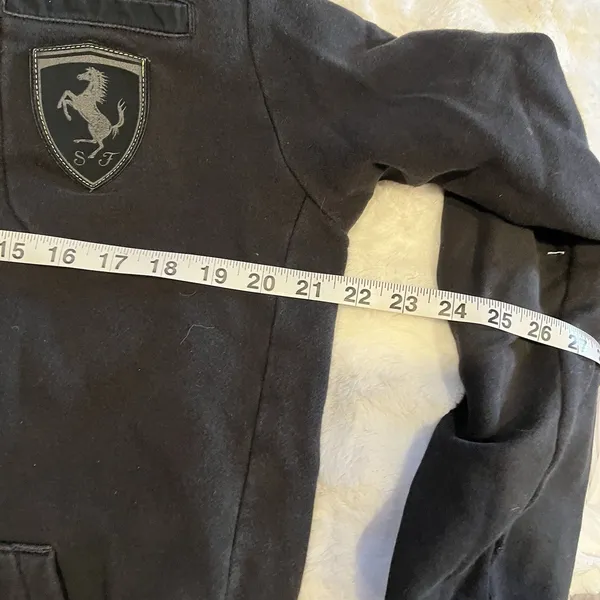Men’s Puma Black Full Zip Ferrari Brand Hoodie Embroidered Size Medium Licensed - Image 8