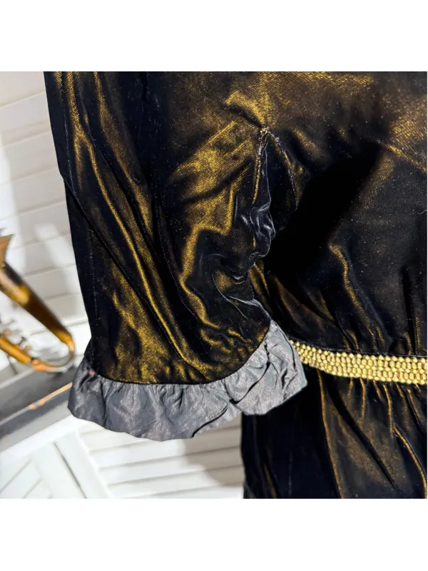 Vintage Victorian blouse crushed velvet brown Vamp whimsigoth cosplay Ren Fair - Image 5