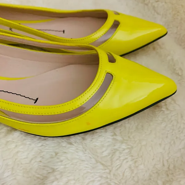 Furla Yellow Pointed Flats Size 36 - Image 5