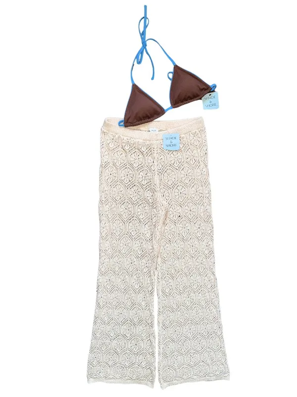 NWT Shade & Shore Crochet Cover Up Pants Set Boho Beach Vacation Medium - Image 2