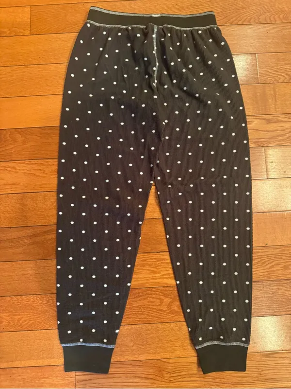 P.J. Salvage Brown Polka Dot Thermal Joggers – Size XS Like New - Image 5