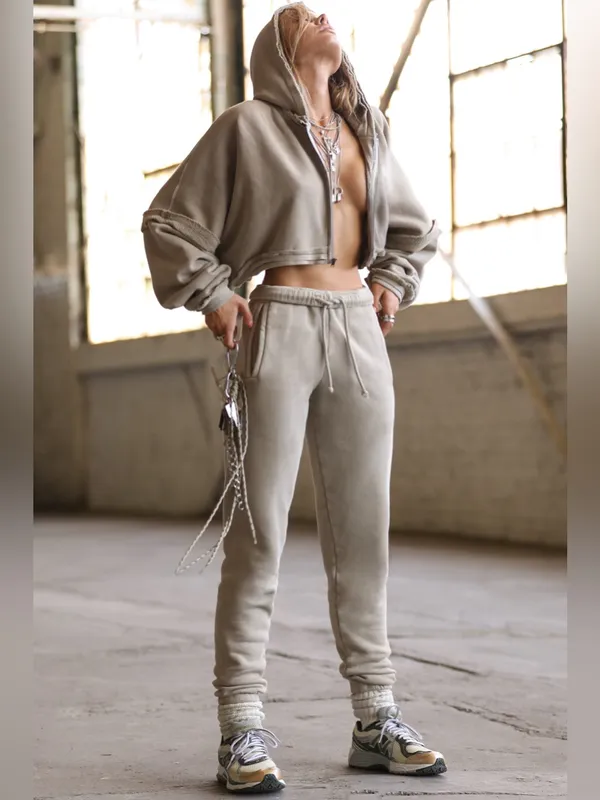 Joah Brown Women's Empire Joggers High Rise Gray Size M / L - Image 12