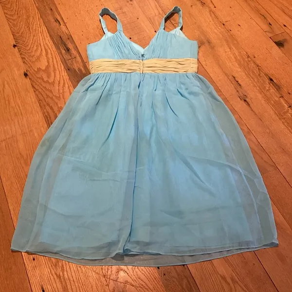 Forever Yours Woodland Fairy Tulle Babydoll Dress Pale Blue & Kiwi Ruched Sash 8 - Image 8
