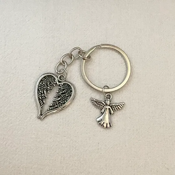 Angel Wings Keychain Charm for Men Women Car Keychain Key Ring Bag Charm - Image 2