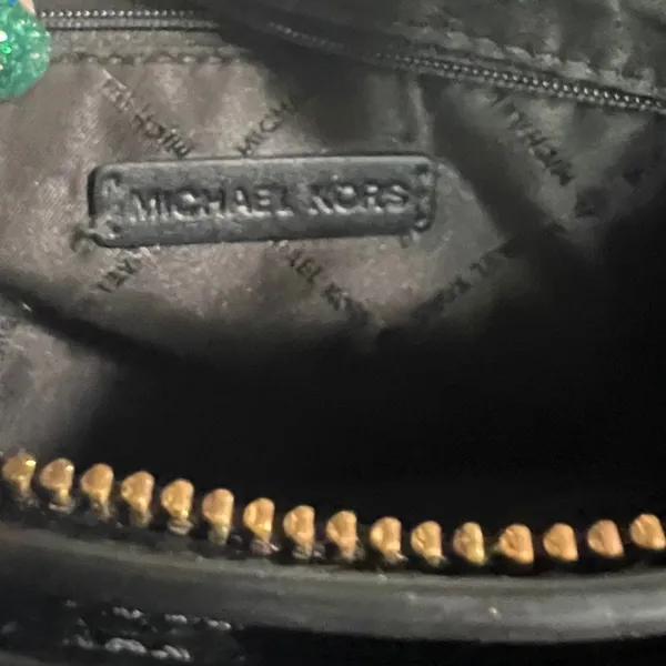 Michael‎ Kors Trisha Crossbody Women Medium Black Pebbled Leather Gold Hardware - Image 12