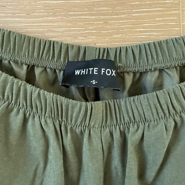 White Fox Wide Leg Pants More To Come Size S Green - Image 3