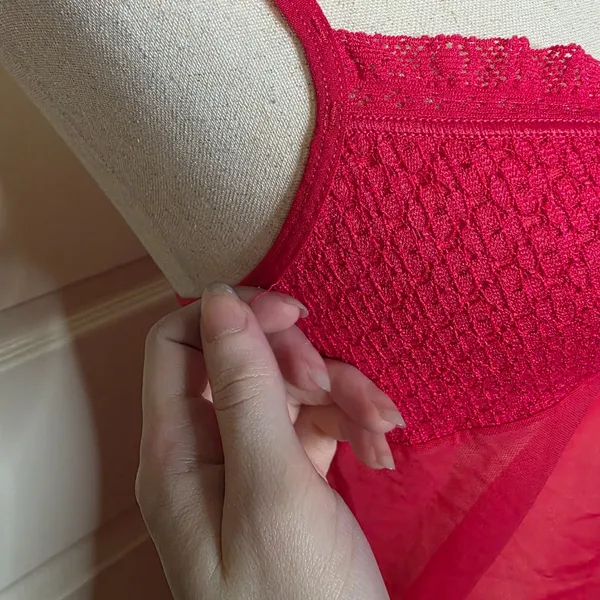 Victoria's Secret Angel's NWT Y2K 2006 Red Sheer Slip - Image 4