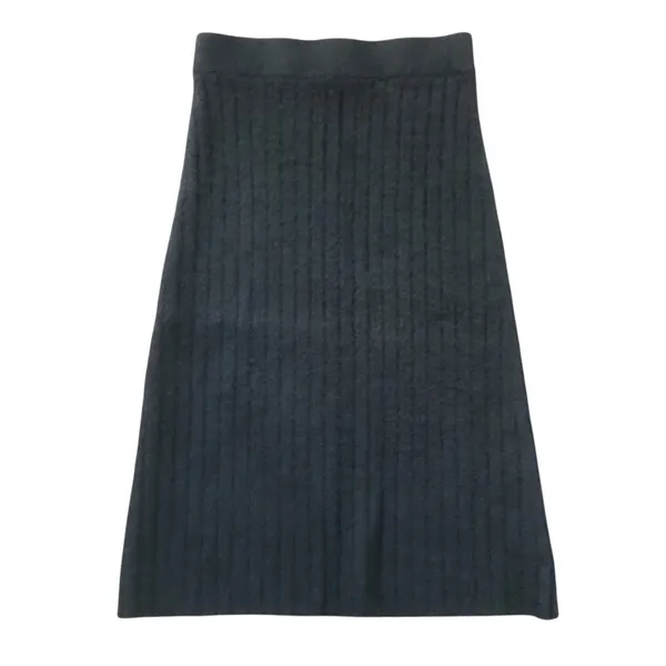 Quince Mongolian Black Cashmere Ribbed Women’s Midi Skirt Size Medium NWOT - Image 5