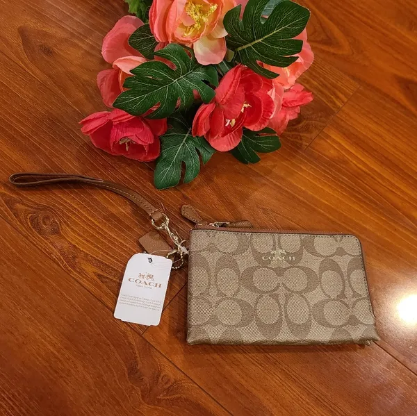 Coach Brown Signature Lesther Wristlets - Image 4