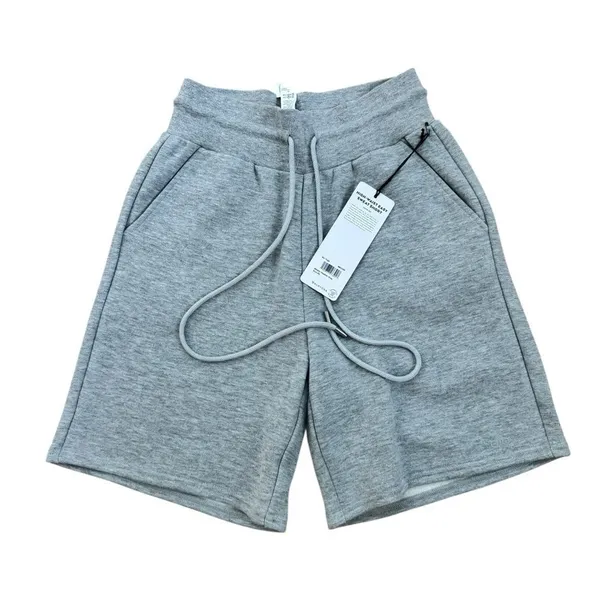 Alo Yoga High-Waist Easy Sweat Short Athletic Heather Grey XS NWT - Image 2