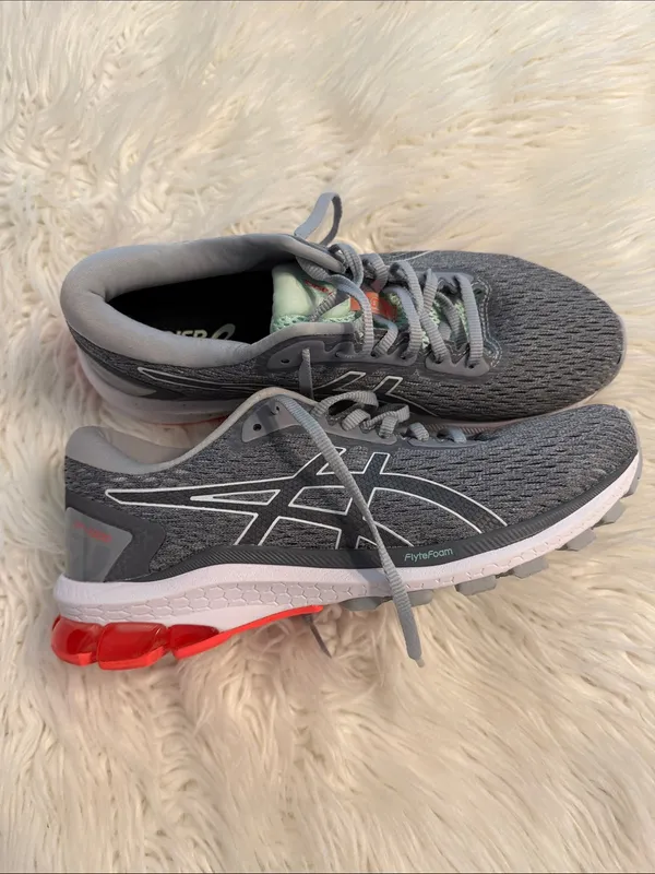 ASICS Women’s Gray Running Shoes with Mint and Coral Accents size 10 - Image 8
