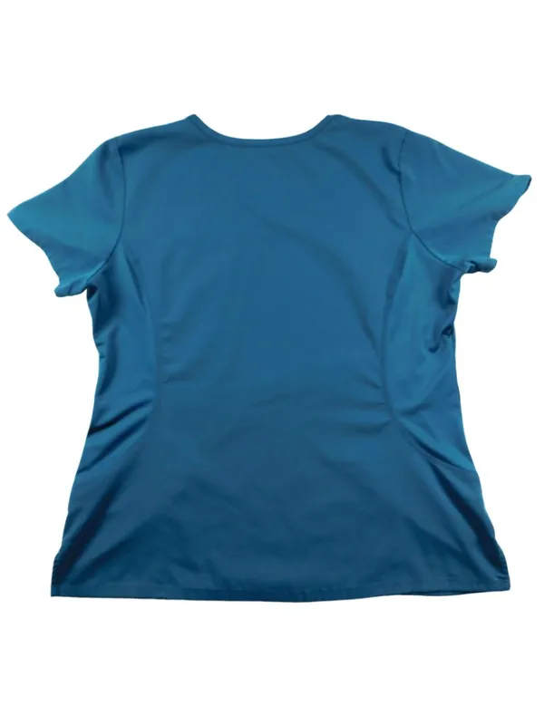 Healing Hands Purple Label Yoga V-Neck Scrub Top Teal XL - Image 2