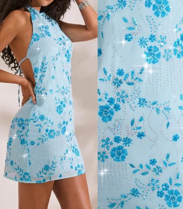 SheIn Opulessa Plain Color Bead Strap Backless Mini Dress - Image 7