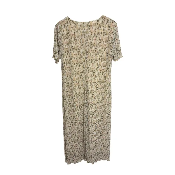 Helene Blake Maxi Dress Cream Floral Pleated Lined Cottage 90s Wedding Party 16W - Image 6
