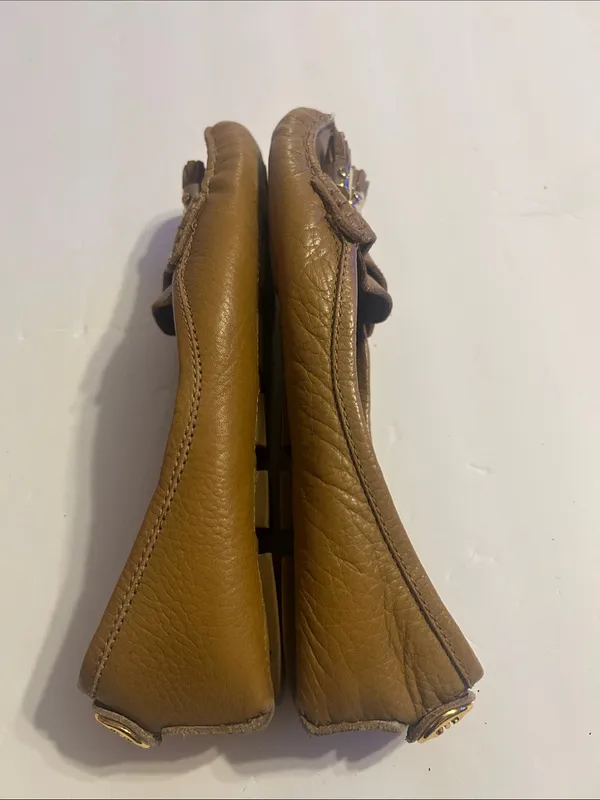 Tory Burch Tan Leather Tassel Loafers - Image 6