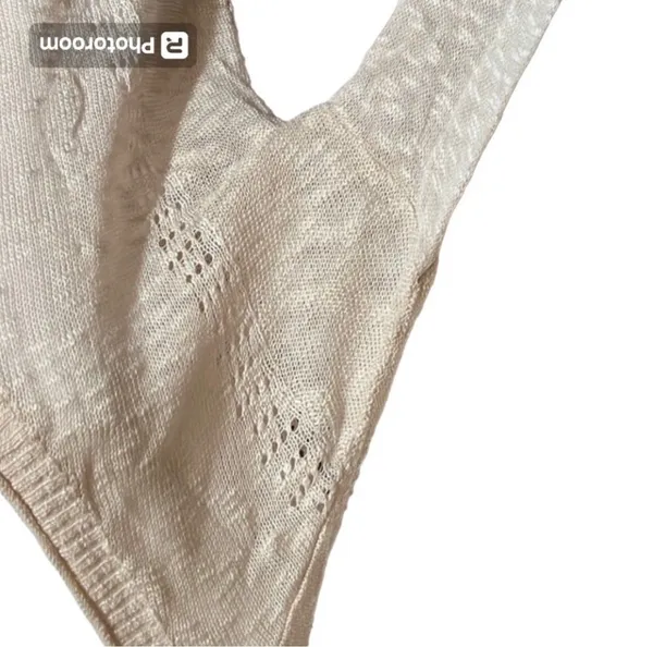 Moon & Maddison Cream Knit Lace Trim Tunic Top - Image 10