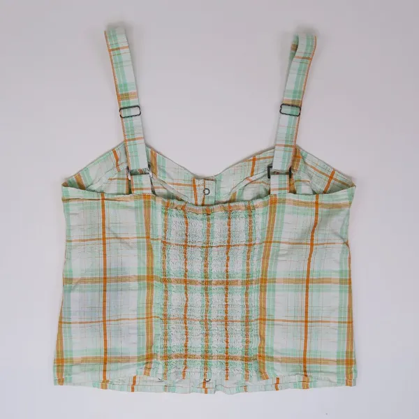 Y2K Harley Davidson Bustier Pearl Snap Plaid Tank Top - Image 5