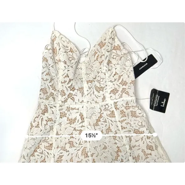 Lulu's One‎ Wish Handkerchief Dress White Lace Midi XS Cruise Wedding Event NWT - Image 11