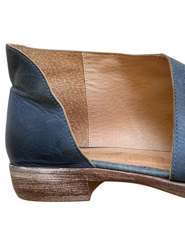 Free People Leather Royale Side Cut-Out Flats Blue Size 7.5 - Image 9