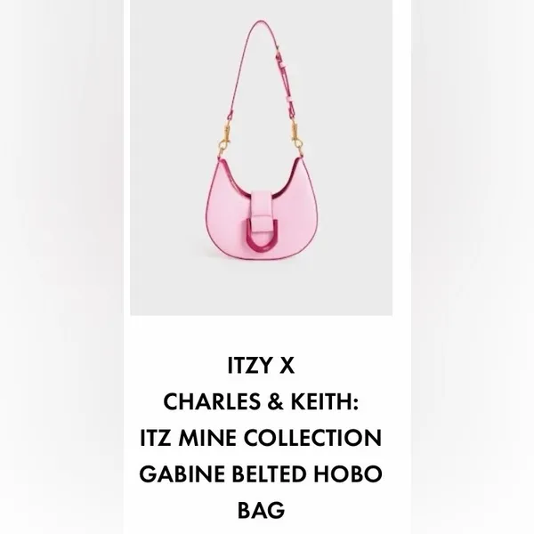 CHARLES & KEITH’s Limited-edition collaboration ITZY Gabine hobo saddle bag. - Image 2