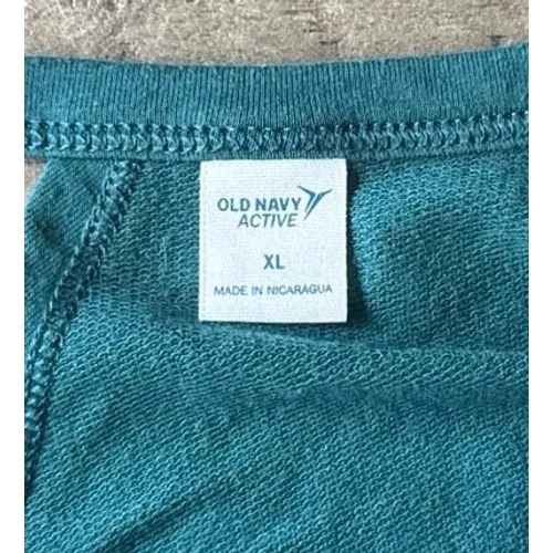 Old Navy Women's Teal Lightweight French Terry‎ Split-Back Sweatshirt Size XL - Image 9