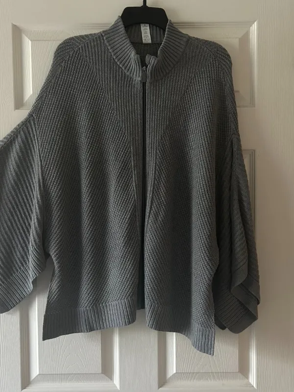 Lululemon Softer Still Wrap Cashmere Blend Zip Up Cardigan Size Medium Large - Image 6
