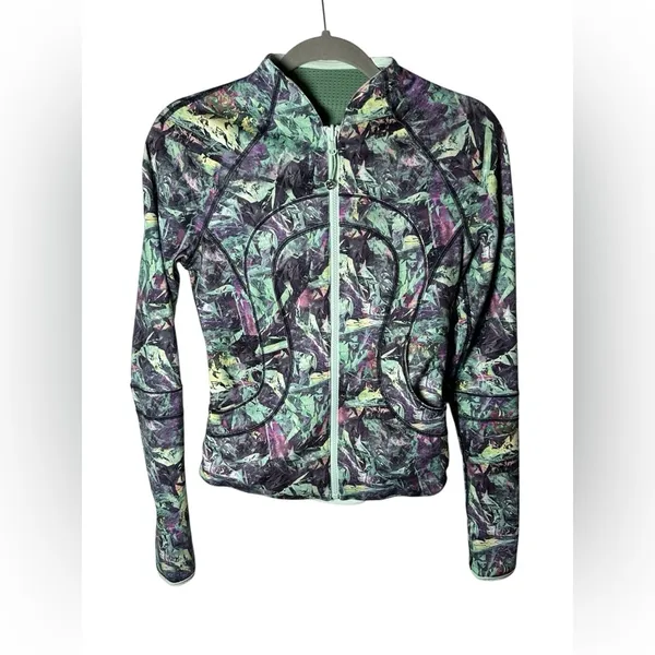 Lululemon Reversible Find Your Bliss Jacket Iridescent Multi Green‎ Size 4 - Image 3