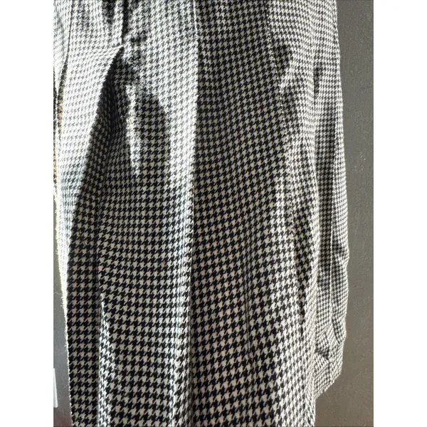 Vintage P Collections Houndstooth Pleated Midi Skirt 10 Made USA Preppy 90s - Image 3