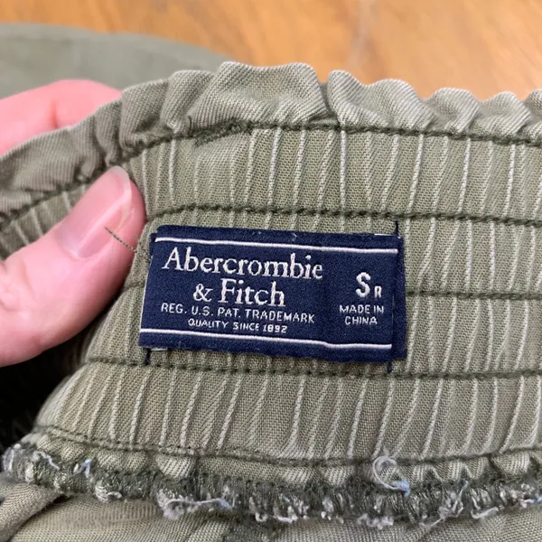Abercrombie and Fitch Olive Green Jogger Pants‎ Smocked Waist Women Size Small - Image 8