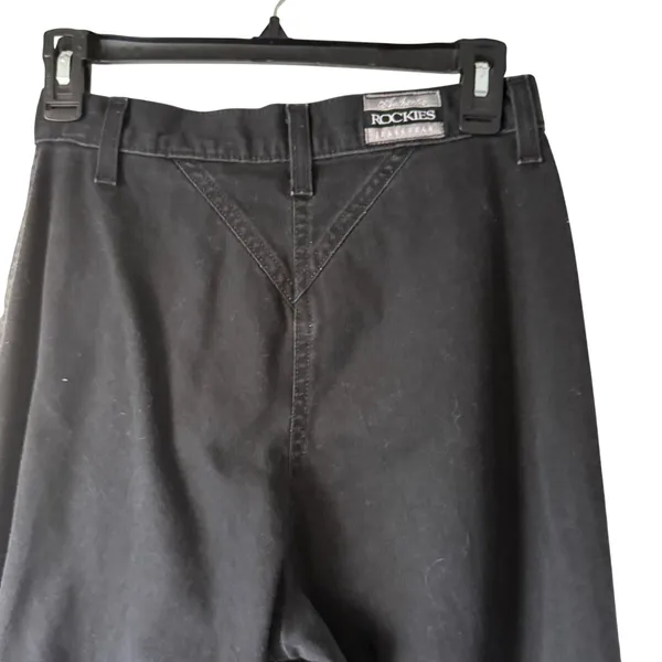 Rockies Vintage 80s Jeans Black High Waisted Denim Pants 7/8‎ Tall Western Rodeo - Image 2