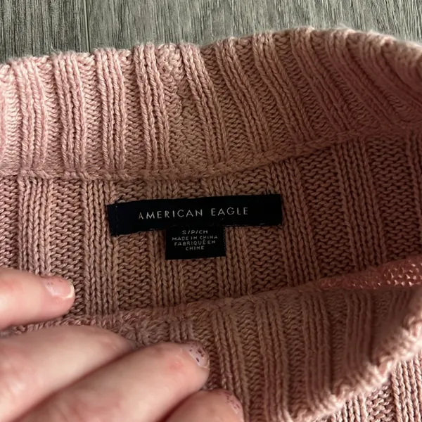 American Eagle Light Pink Sweater Size S - Image 2
