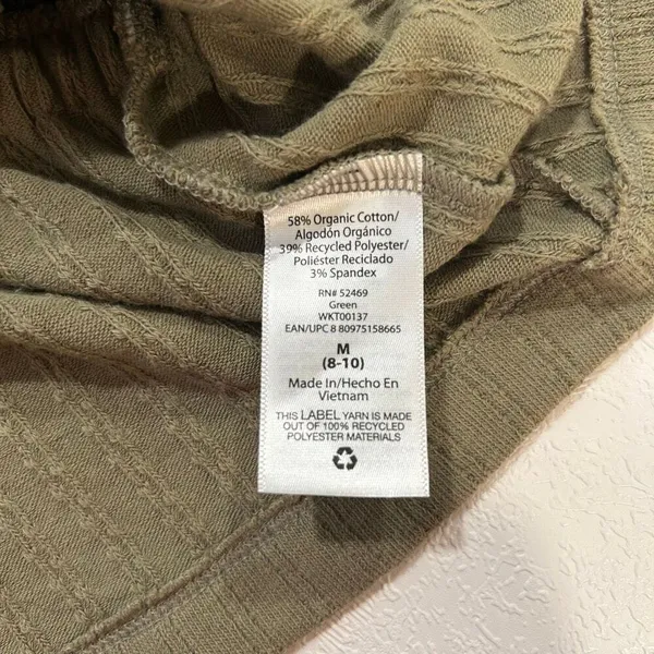 Free Assembly Olive Green Ribbed Button Front Tank Top Size Medium | Peplum Draw - Image 7