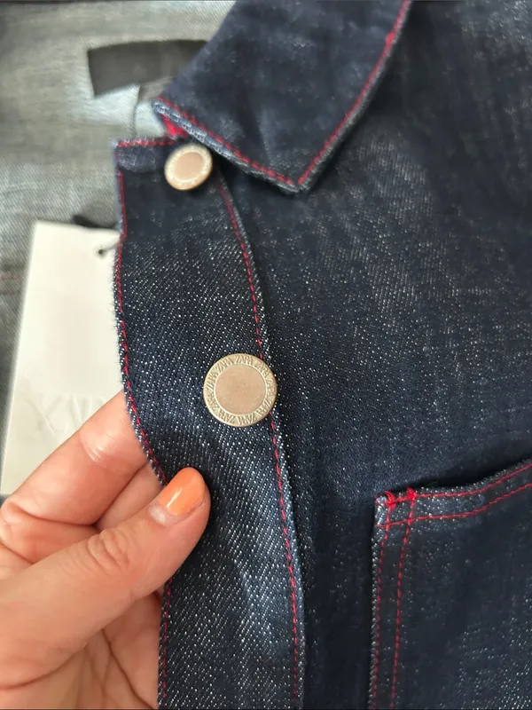 Zara shoulder pad denim jacket. XS - Image 16