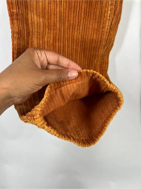 BDG High Rise Baggy Corduroy Pants Orange Size 26 - Image 7