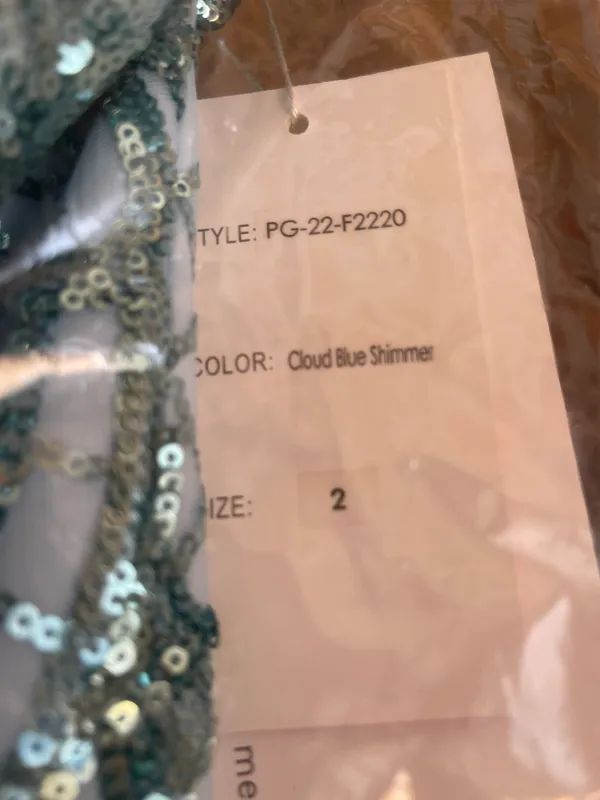 Blue Shimmer Prom Dress - Image 3