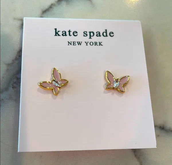 Kate Spade Social Butterfly Mini Stud Earrings NWT - Image 2