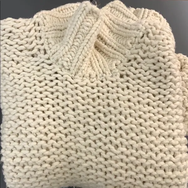 Free People Chunky Cotton Knit Cowl Neck Sweater - Image 8