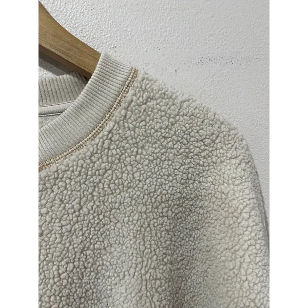 American Eagle Sherpa‎ Fleece Boxy Cozy Pullover Sweatshirt M - Image 5