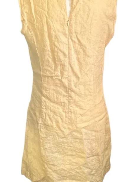 Reformation butter yellow Sleeveless linen Mini Shift Dress - Image 2